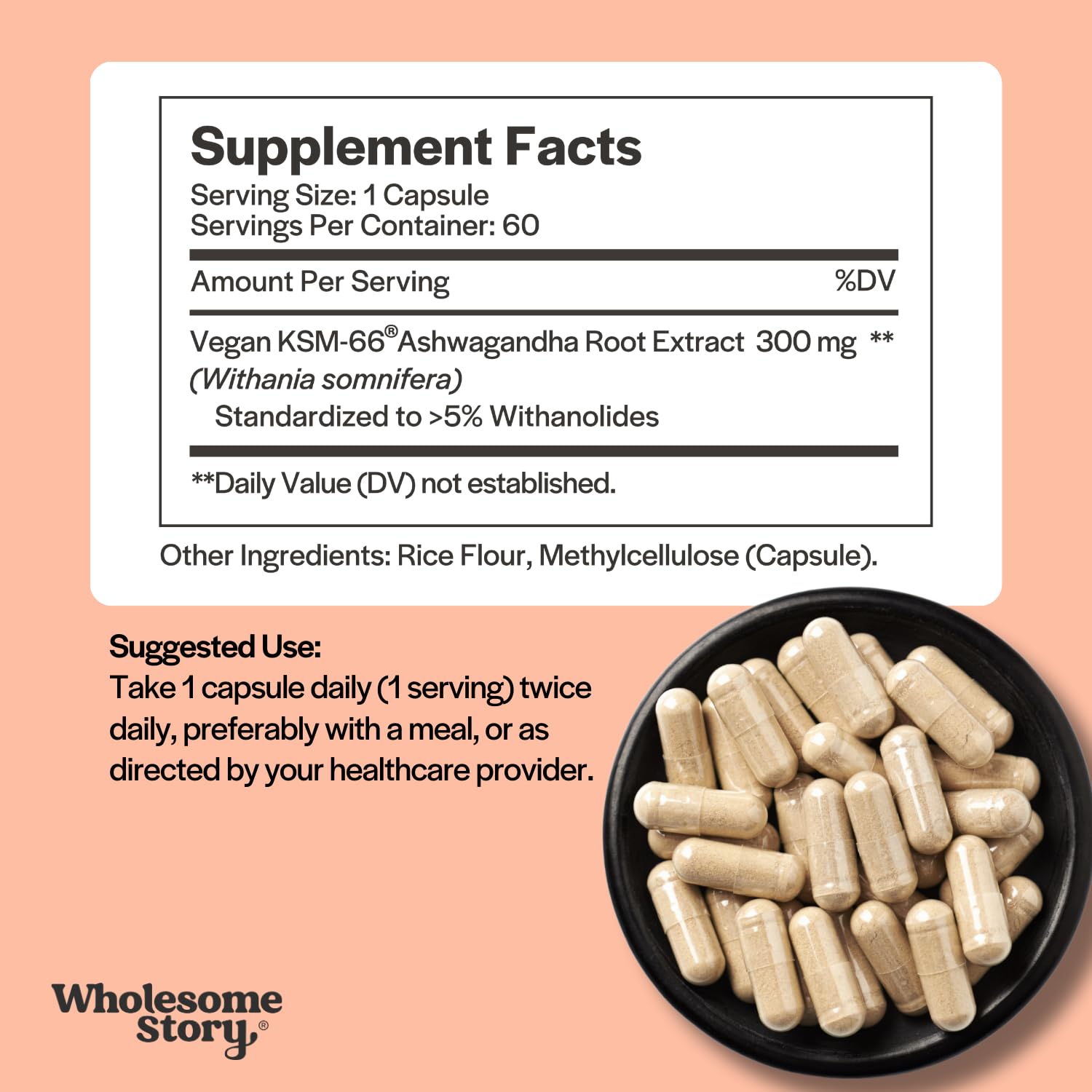 Inside view of the Ashwagandha capsules bottle