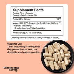 Inside view of the Ashwagandha capsules bottle