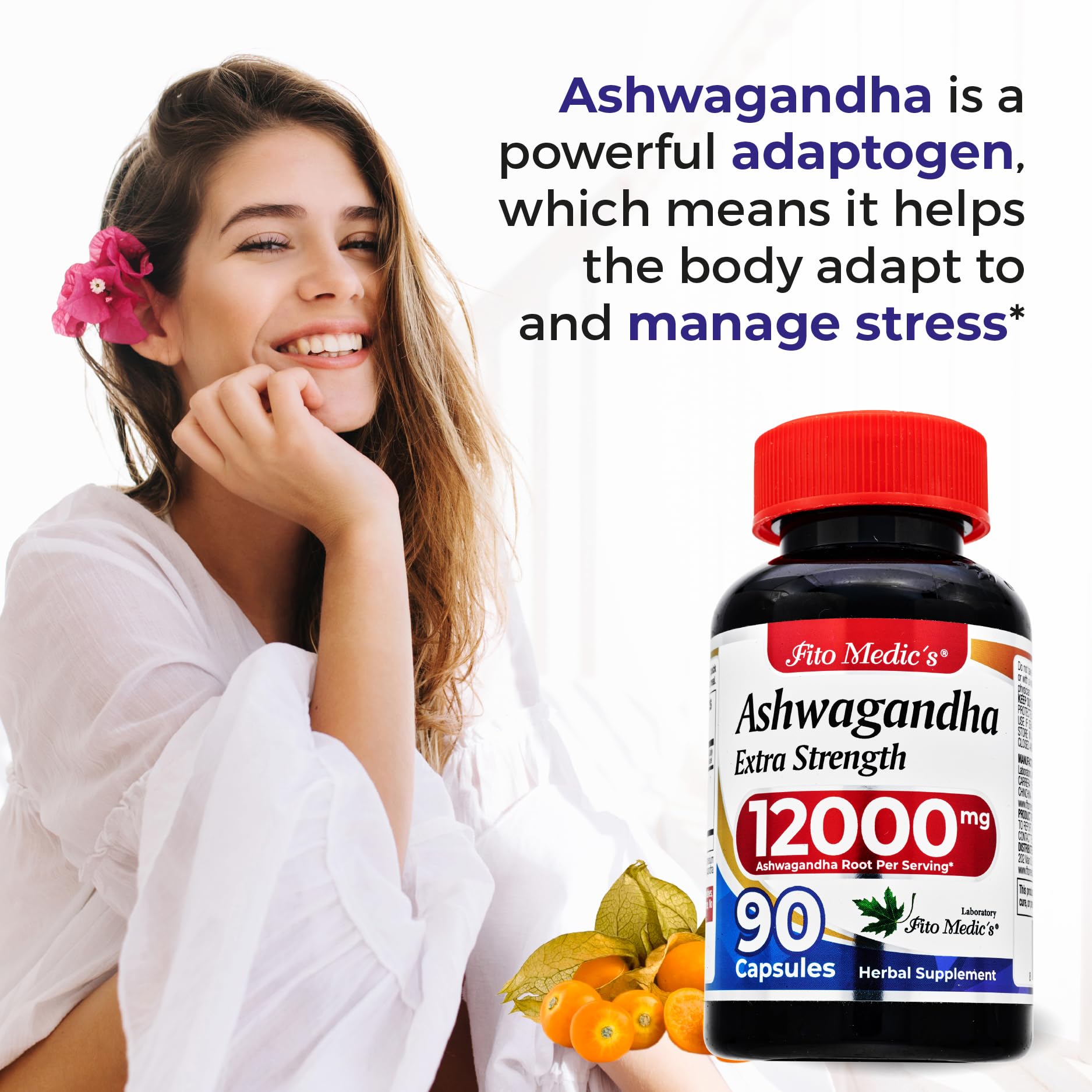 Close-up of quick-release Ashwagandha capsules