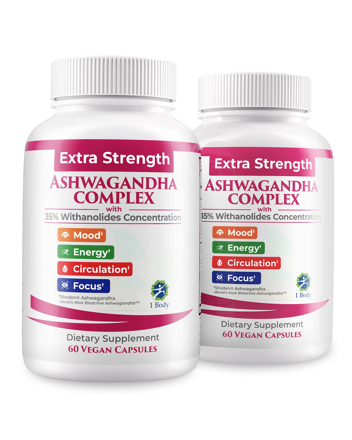 1 Body Ashwagandha Complex bottle front