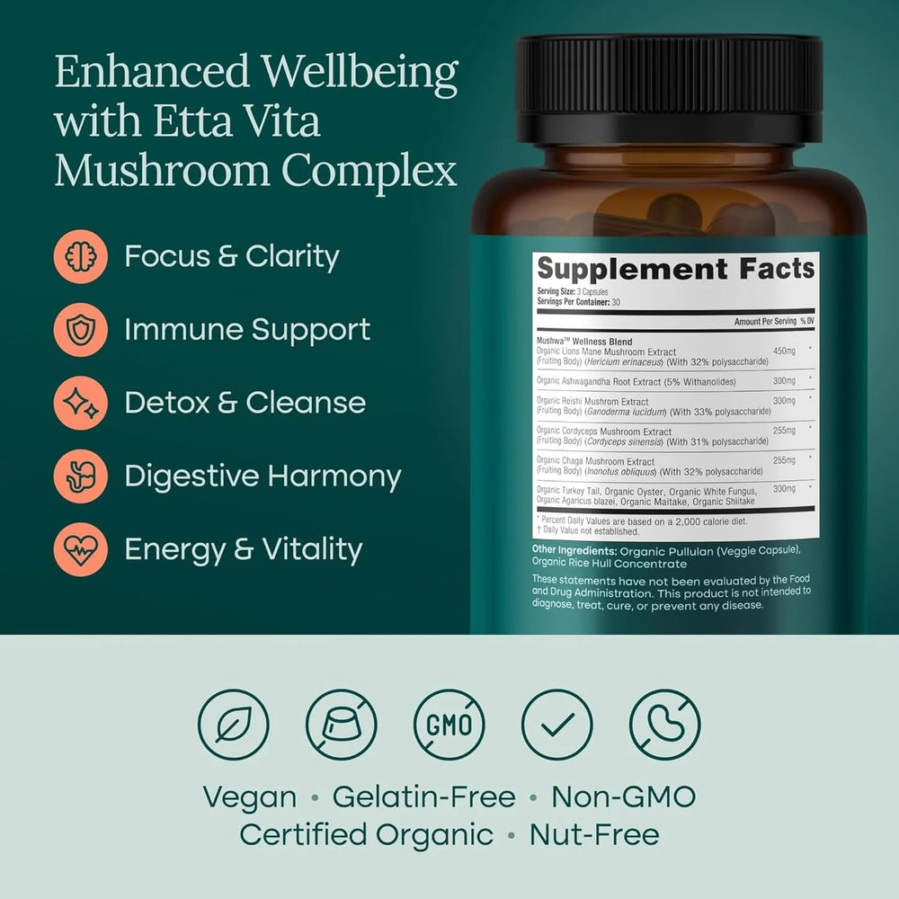 Ashwagandha Cordyceps Chaga Mushroom Capsules