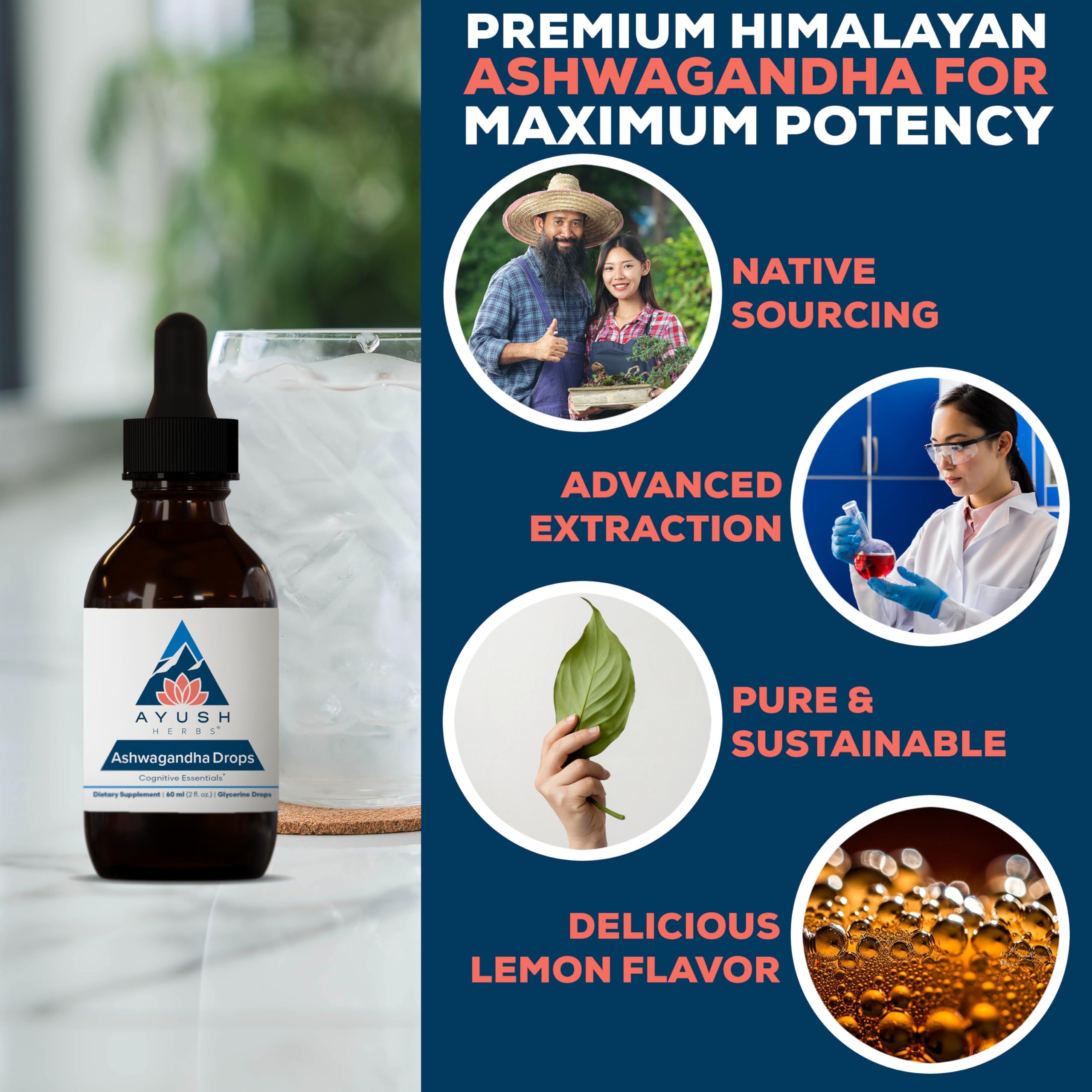 Ingredients and label details for Ashwagandha Drops
