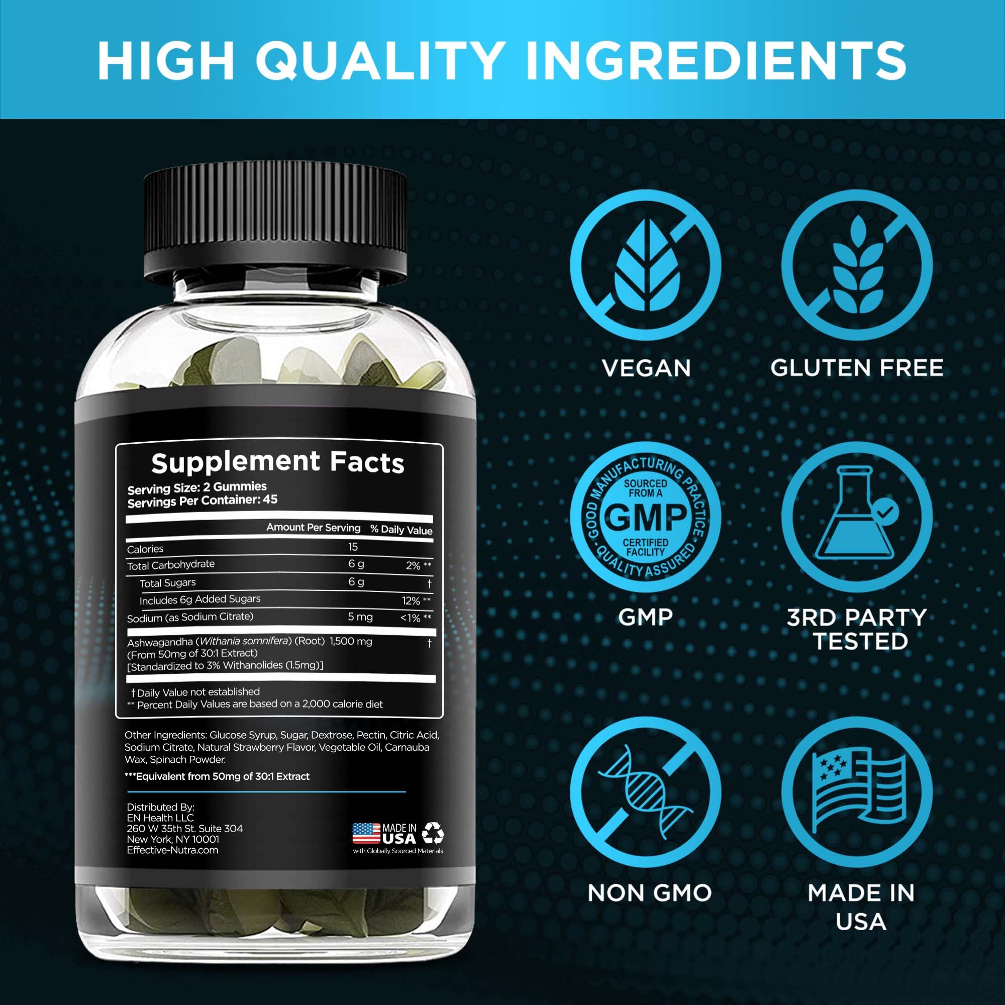 90-count bottle of Ashwagandha Gummies