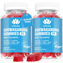 Ashwagandha Gummies 2000mg bottle - Berry flavor (front view)