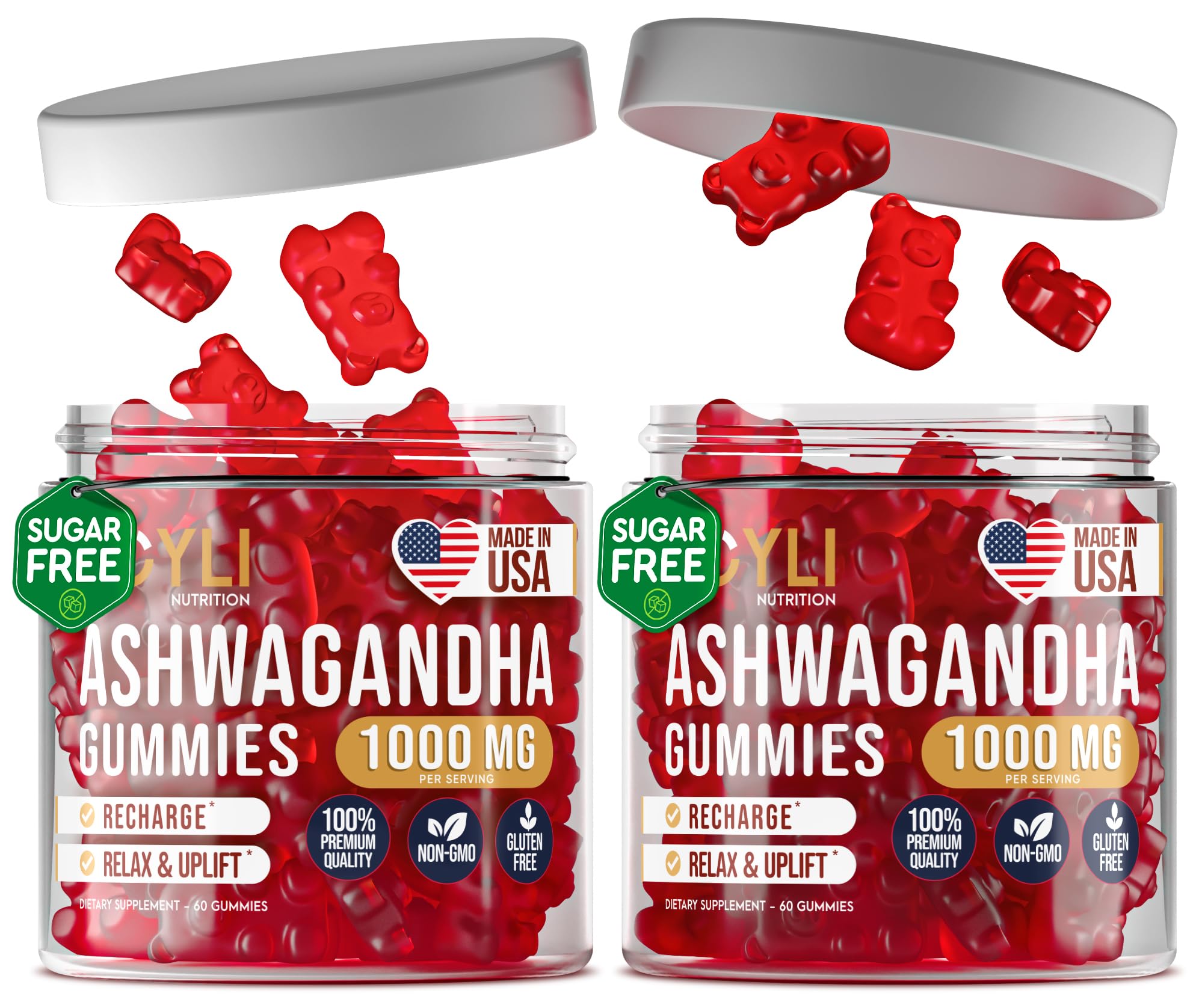Front view of 2 pack Ashwagandha Gummies