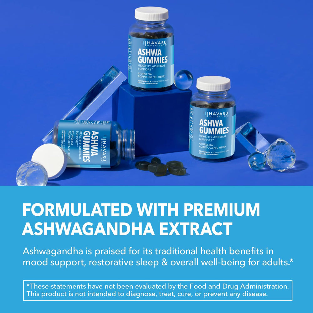 Ingredient panel listing Ashwagandha and nutrients