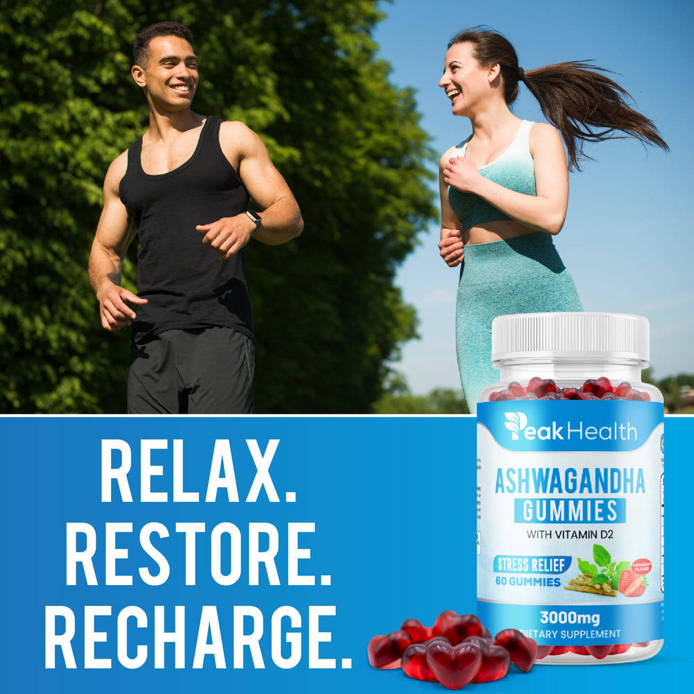 Gummies packaging with a few gummies nearby