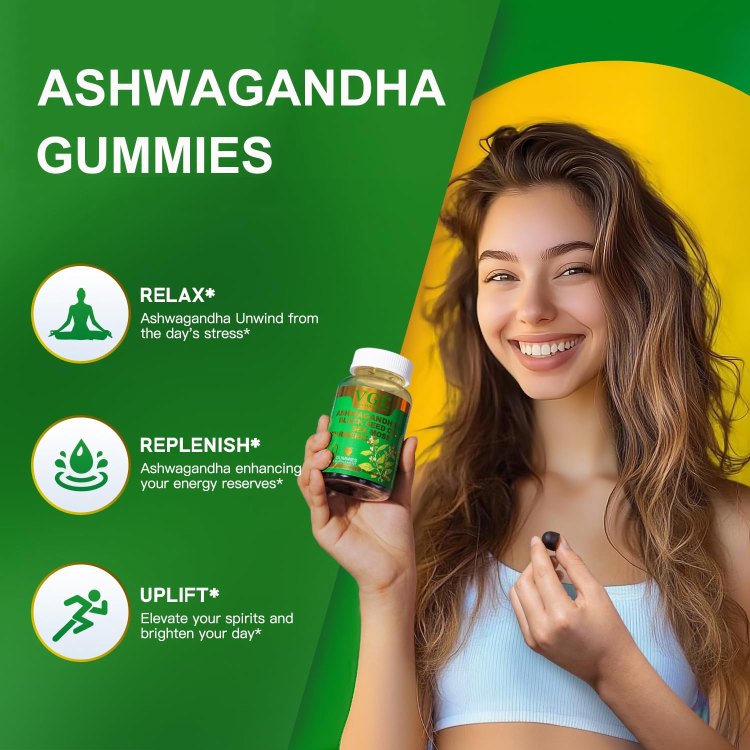 Vegan blueberry-flavored ashwagandha gummies