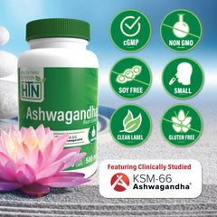 Product label showing KSM-66 Ashwagandha 500mg