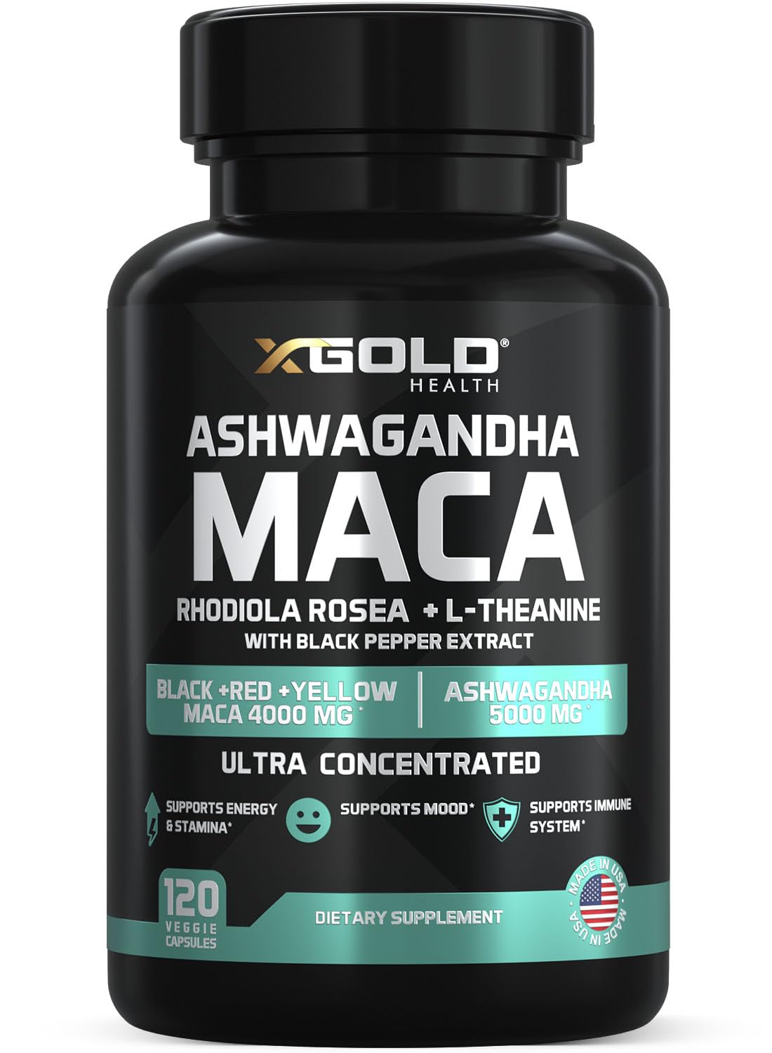 Hero image: Ashwagandha and Maca 4-in-1 capsules (5000mg Ashwagandha, 4000mg Maca)