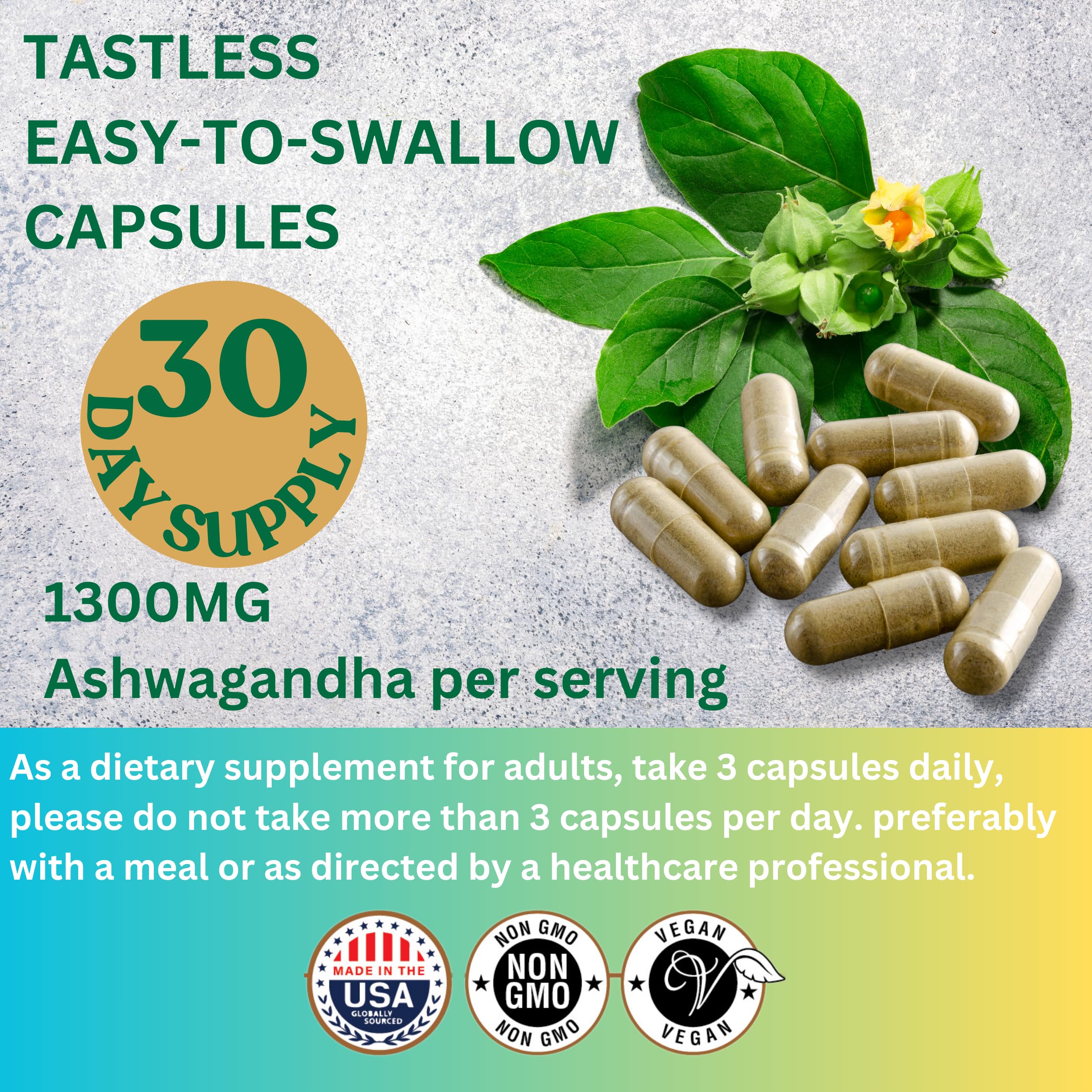 Ashwagandha capsules for mood and metabolism support
