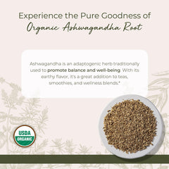 Ashwagandha root dried herb suitable for tea and tinctures