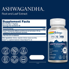 Ashwagandha root and leaf extract 240 mg capsules