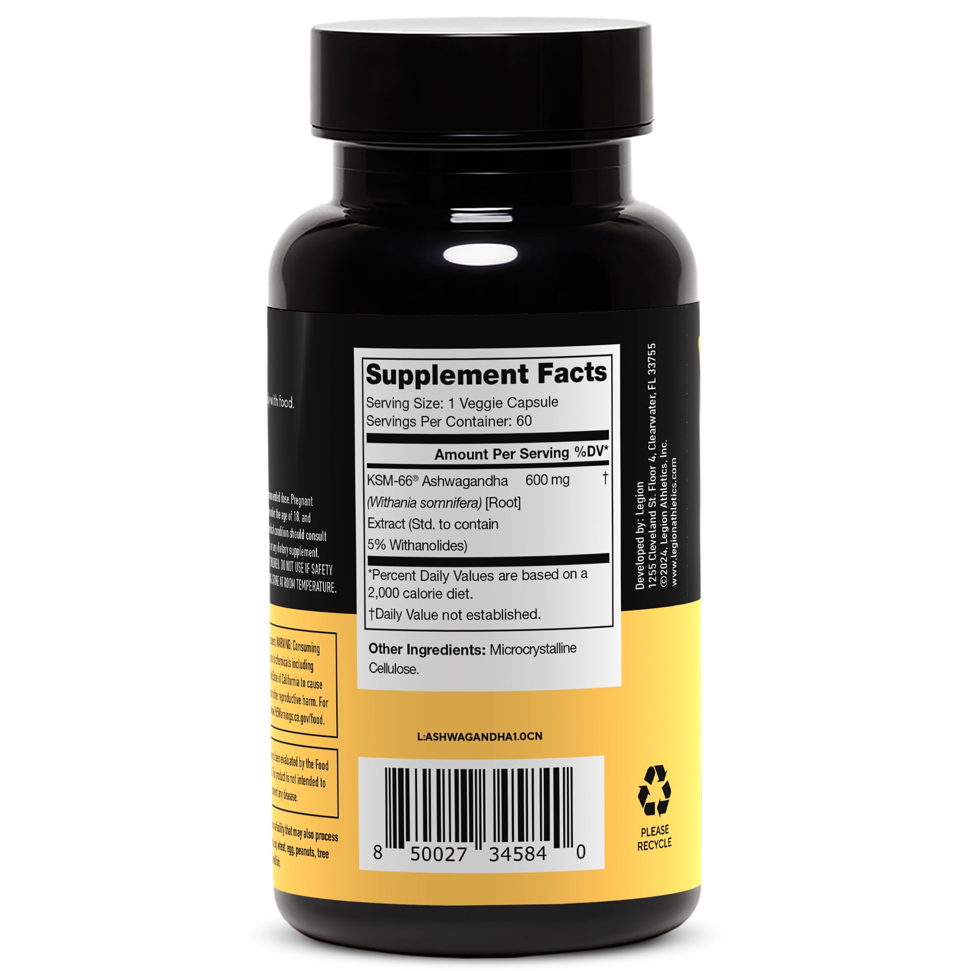 Ashwagandha root powder bottle