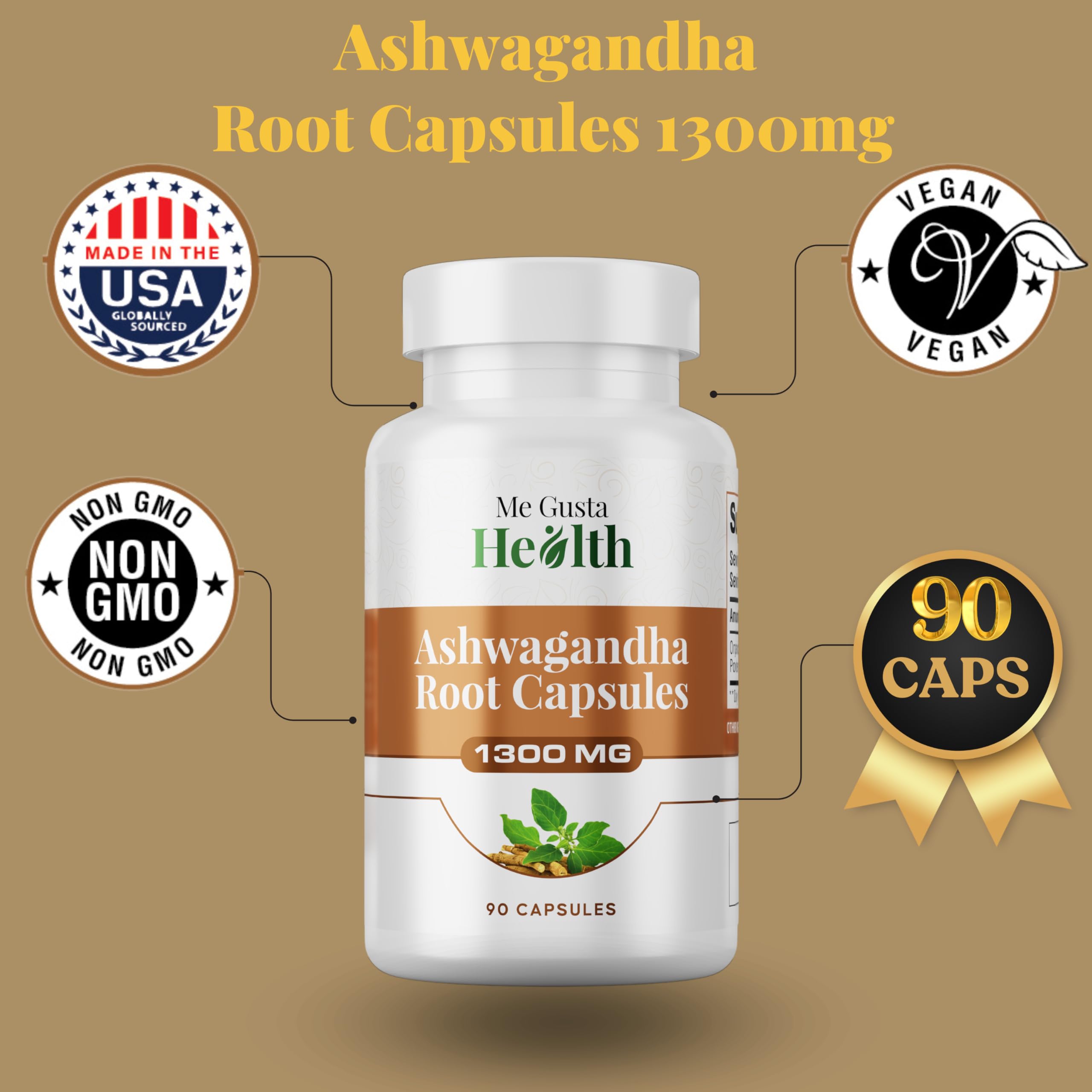 Ashwagandha root powder capsules product image