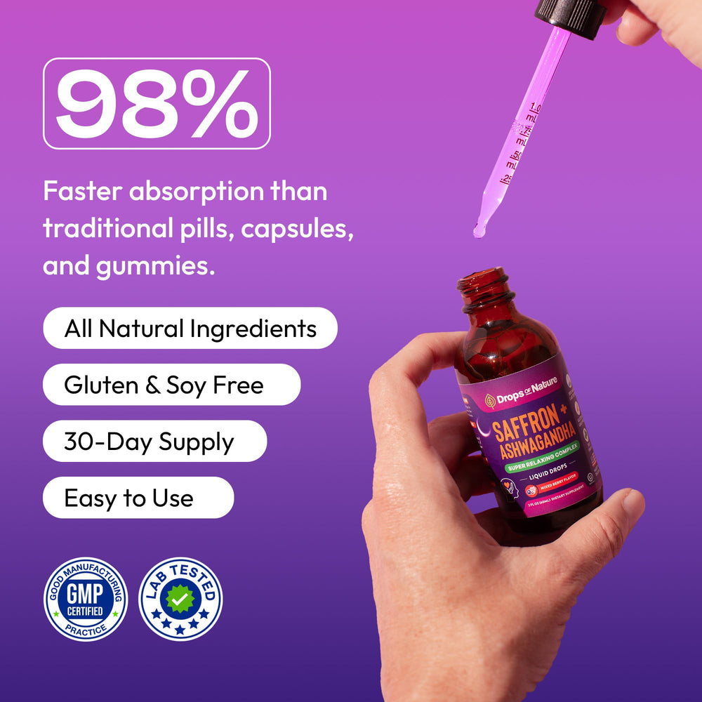 Close-up of KSM-66 Ashwagandha and saffron extract bottle