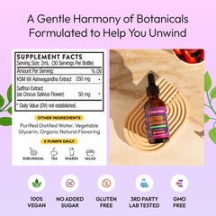Two pumps of berry liquid supplement shown for daily dose