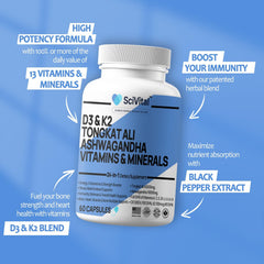 Capsules of Ashwagandha Tongkat Ali with multivitamin