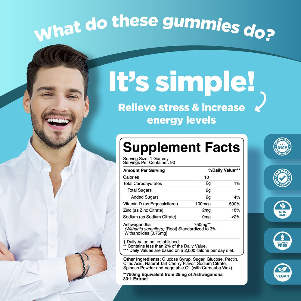 Ashwagandha with zinc and vitamin D illustration