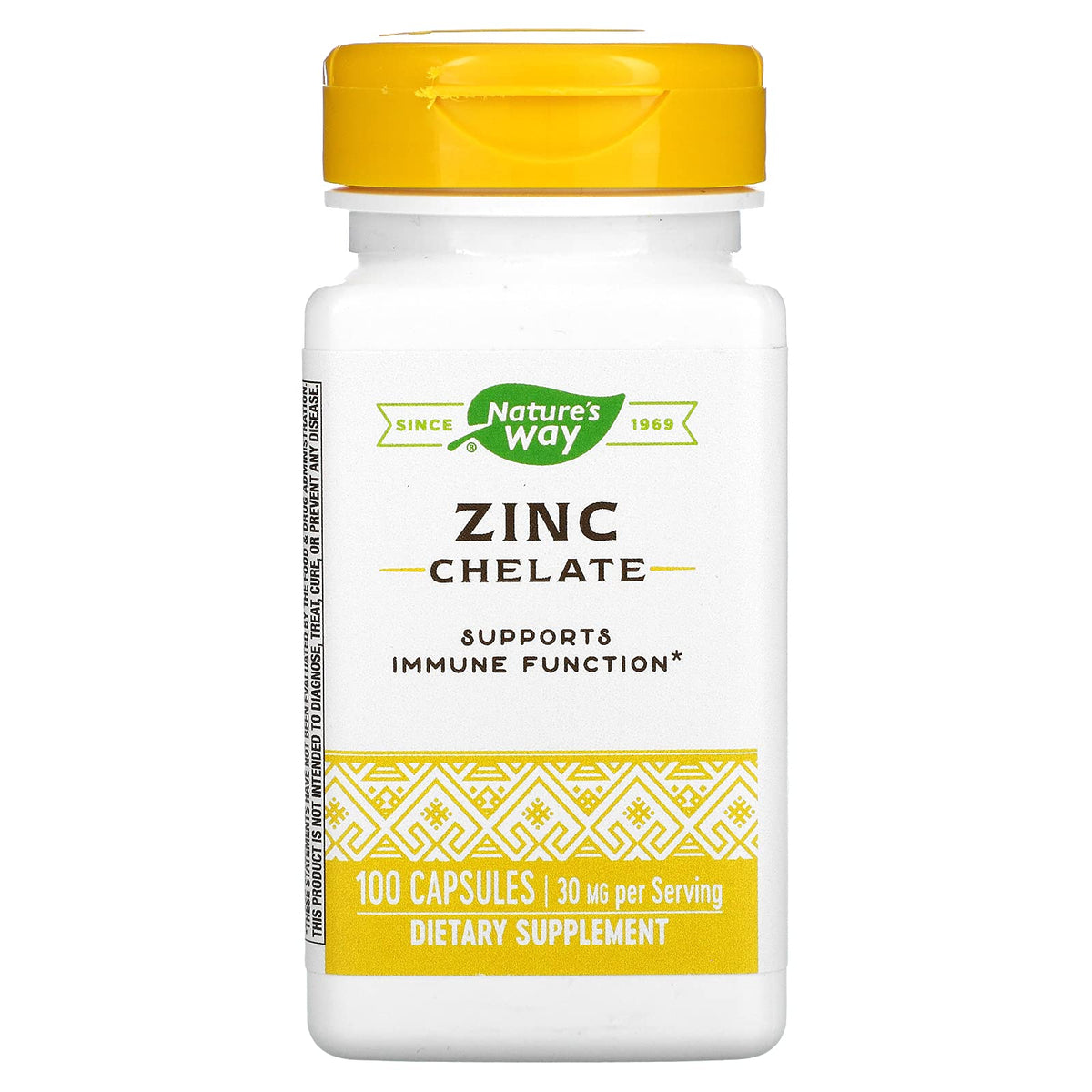 Bottle of Askshy Nature's Way Zinc Chelate 30 mg – 100 capsules
