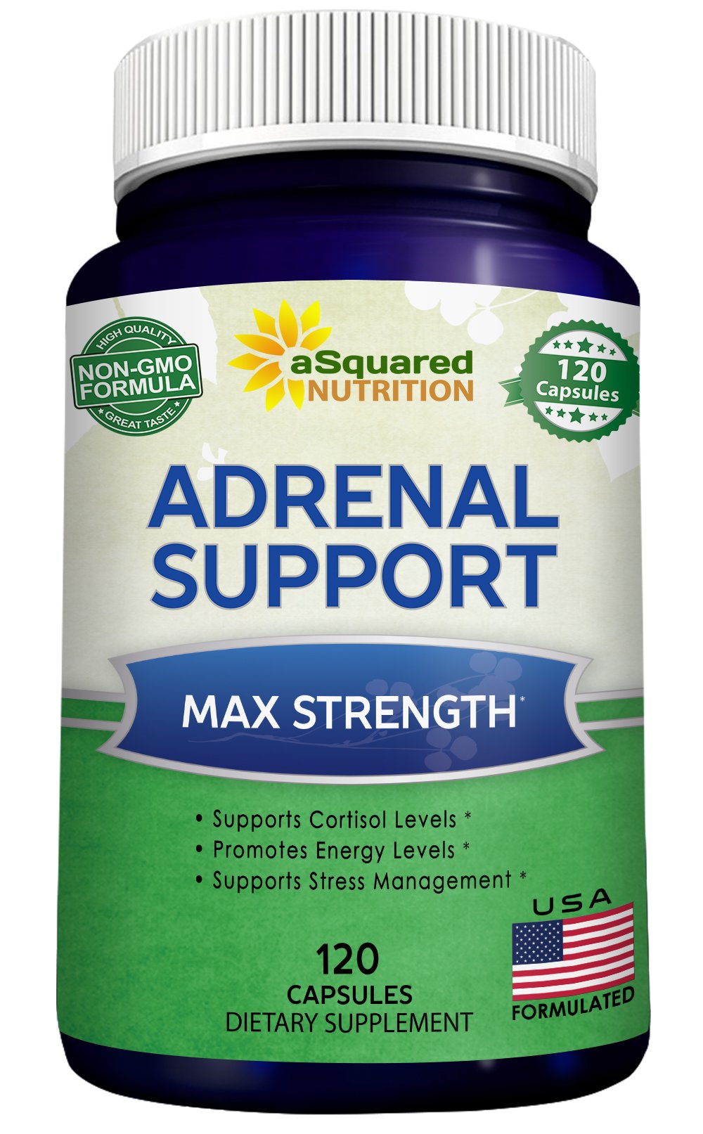 aSquared Nutrition Adrenal Support 120 capsule bottle