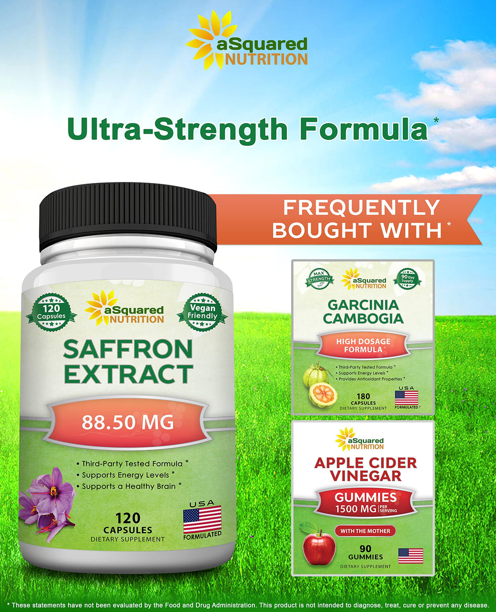 aSquared Nutrition saffron GMP certification icon signals safety and high-quality formulation.