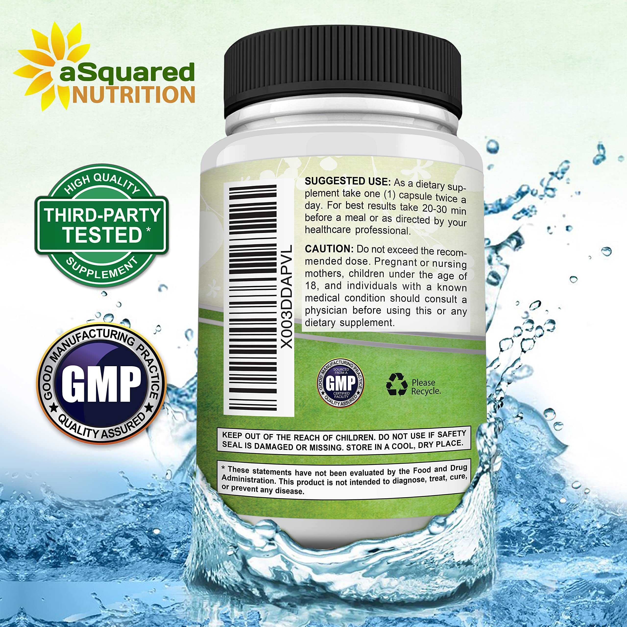 aSquared Nutrition saffron packaging side view showcases value with 120 capsules.