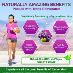 Close-up of label showing 1000mg trans-resveratrol content