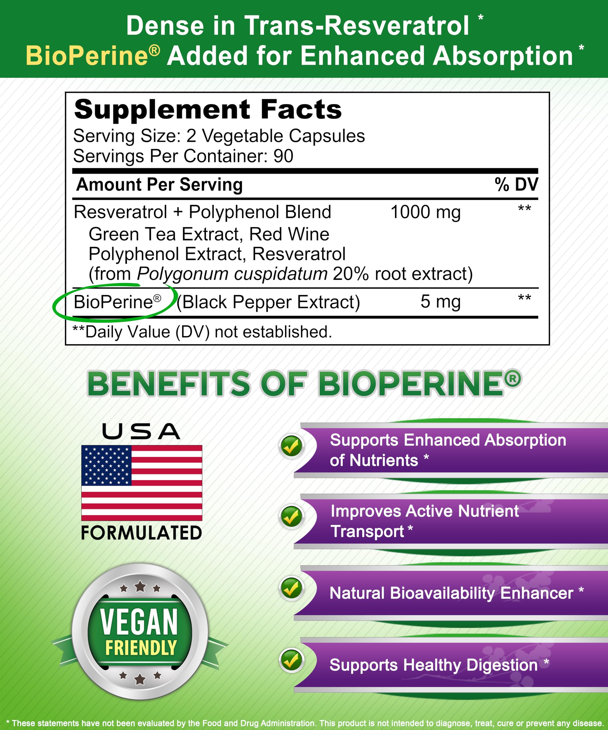 Red wine polyphenol extract graphic on label