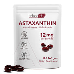 Astaxanthin 12mg softgels bottle front view