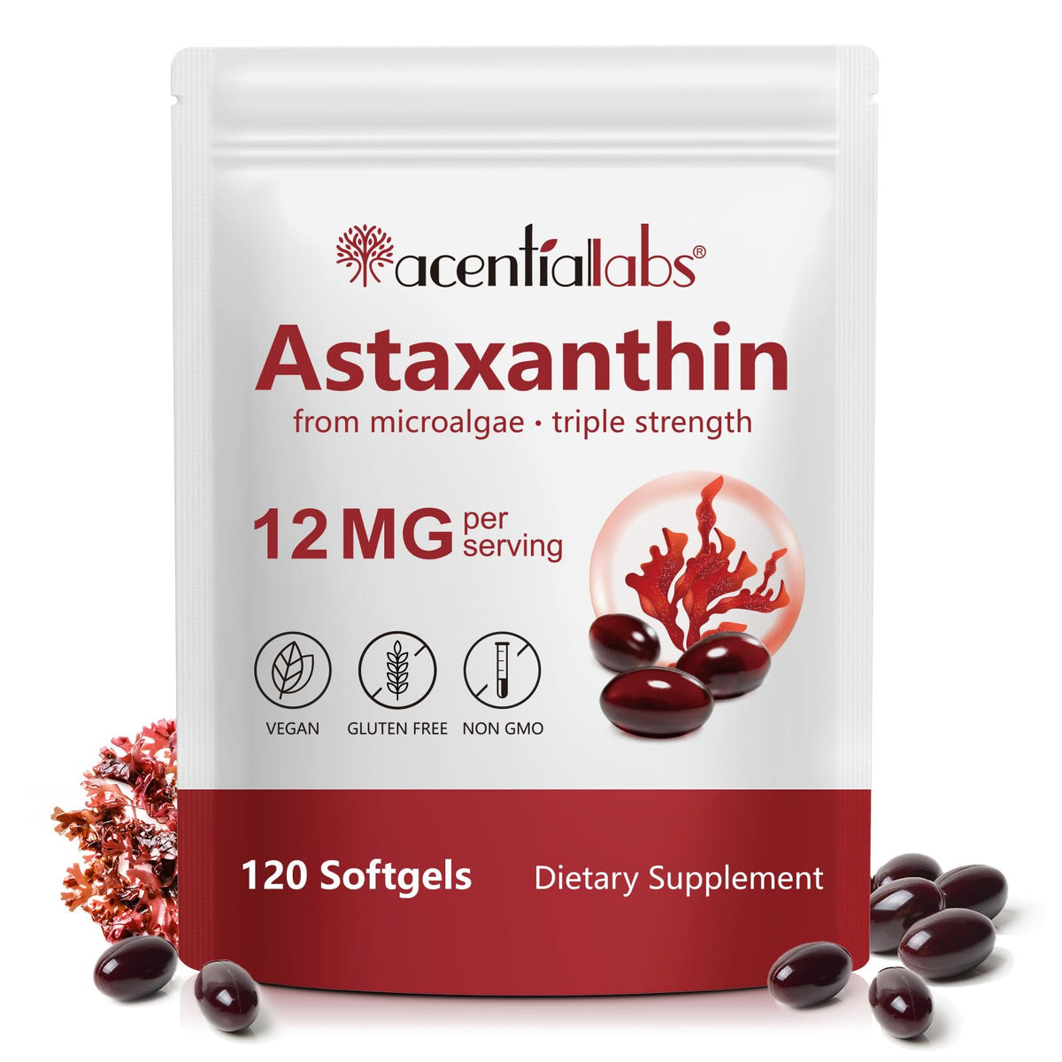Astaxanthin 12mg softgel bottle