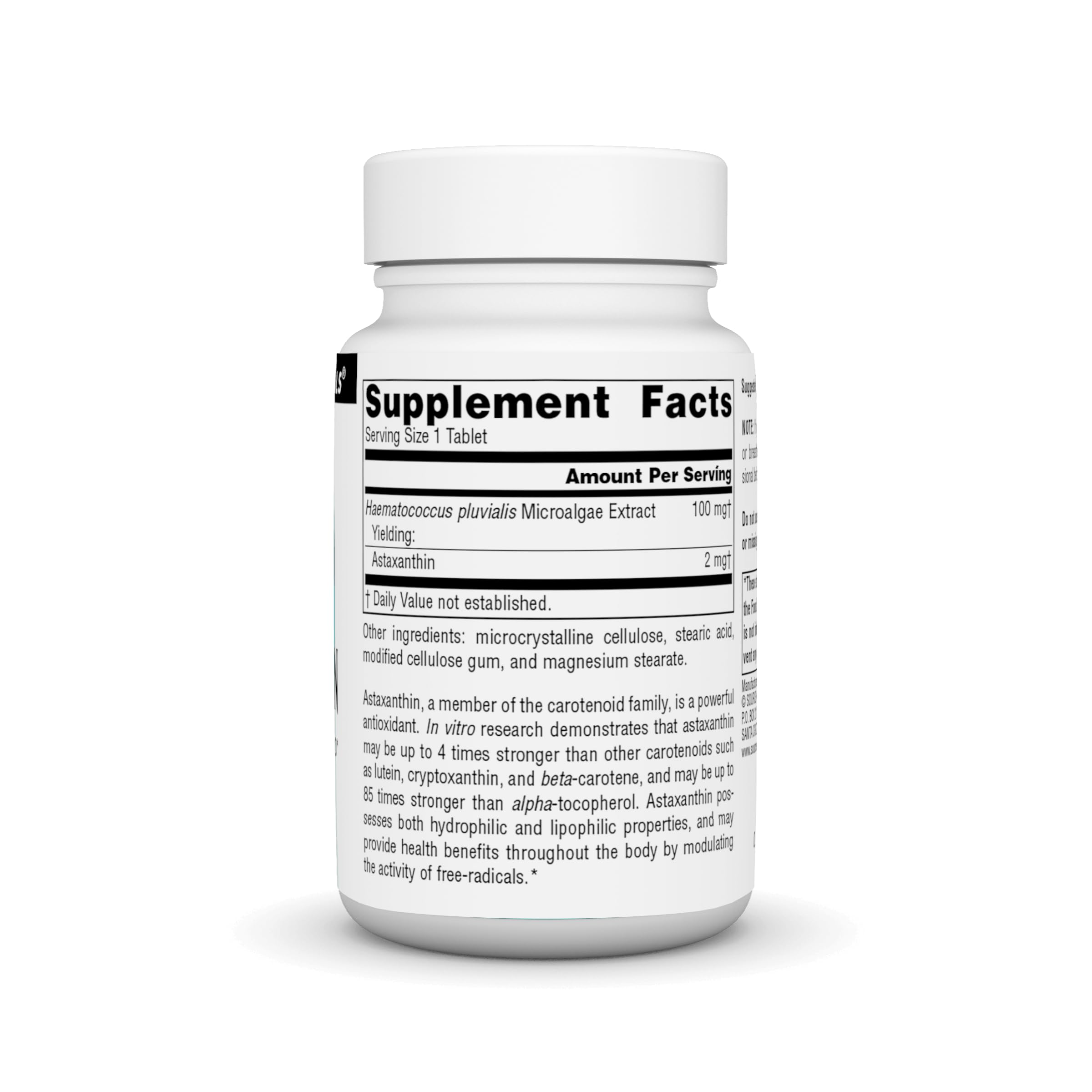 Astaxanthin 2mg tablet close-up