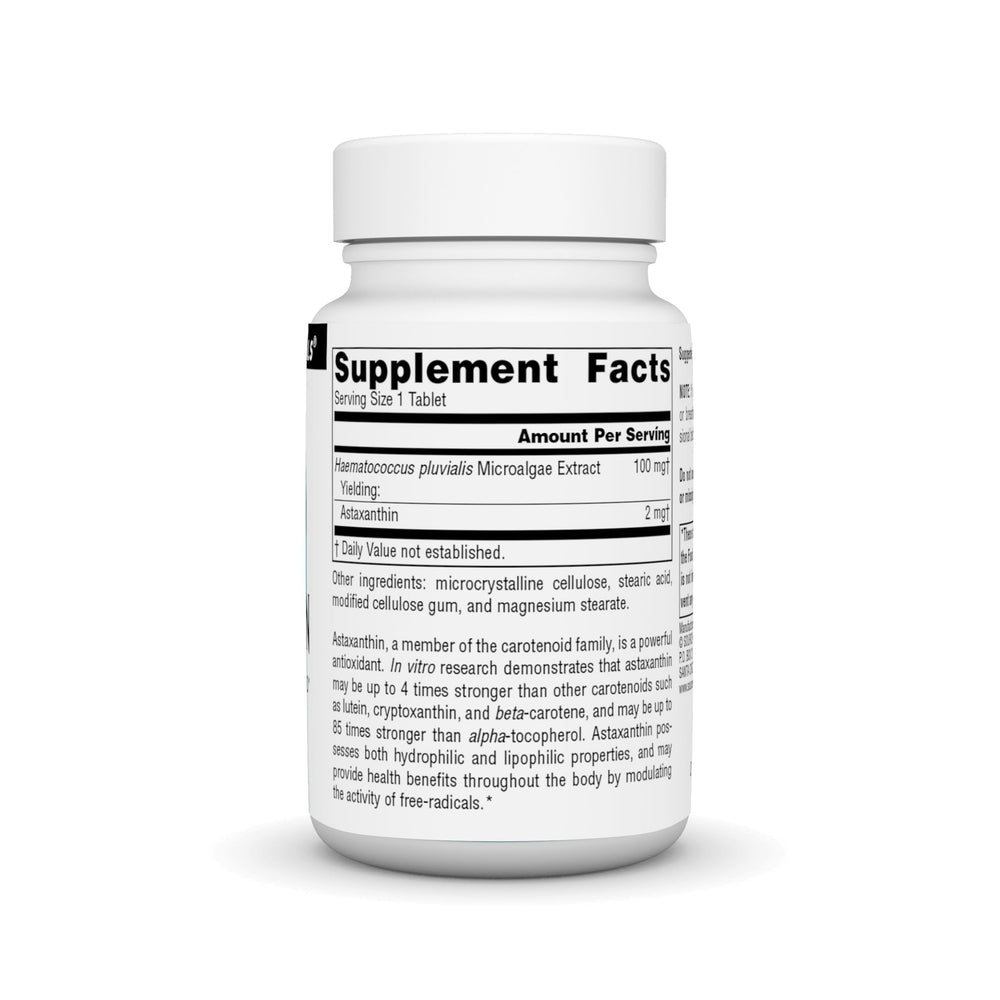 Astaxanthin 2mg tablet close-up
