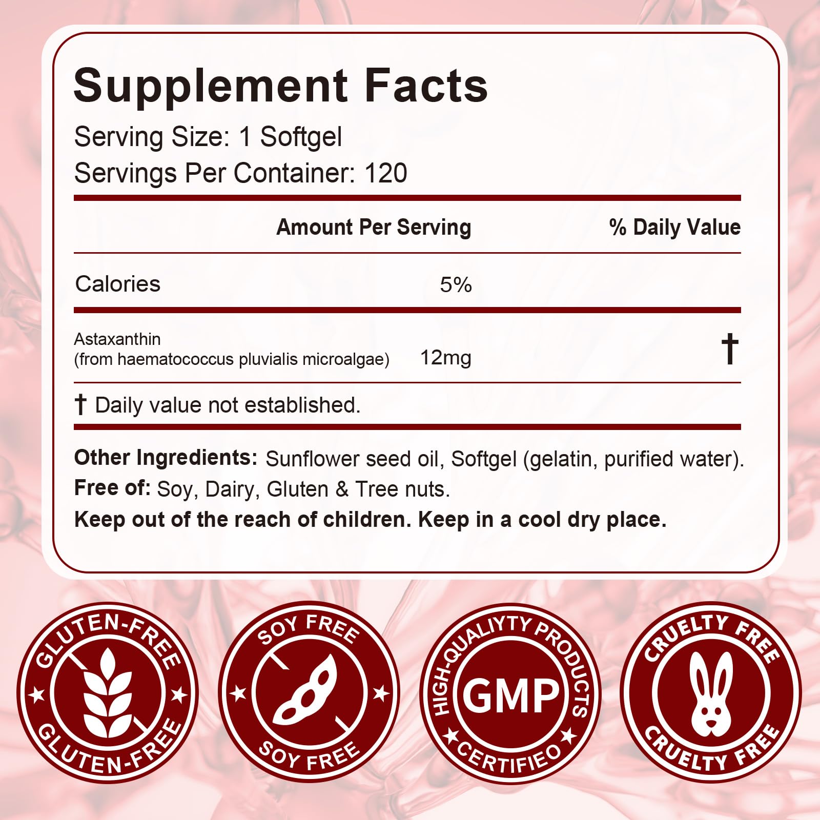 Bottle representing antioxidant support for internal circulation