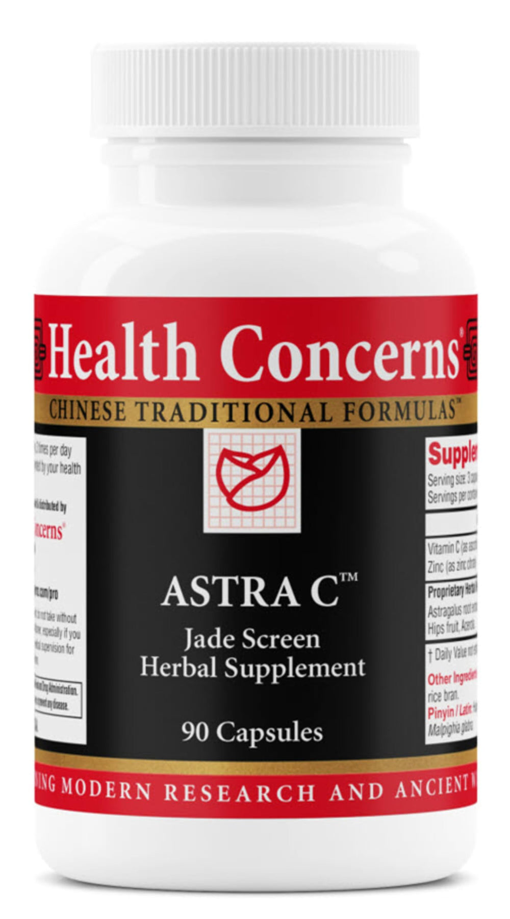 Health Concerns Astra C bottle front with 90 capsules