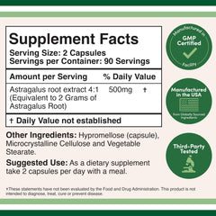 Astragalus 500mg capsules product shot
