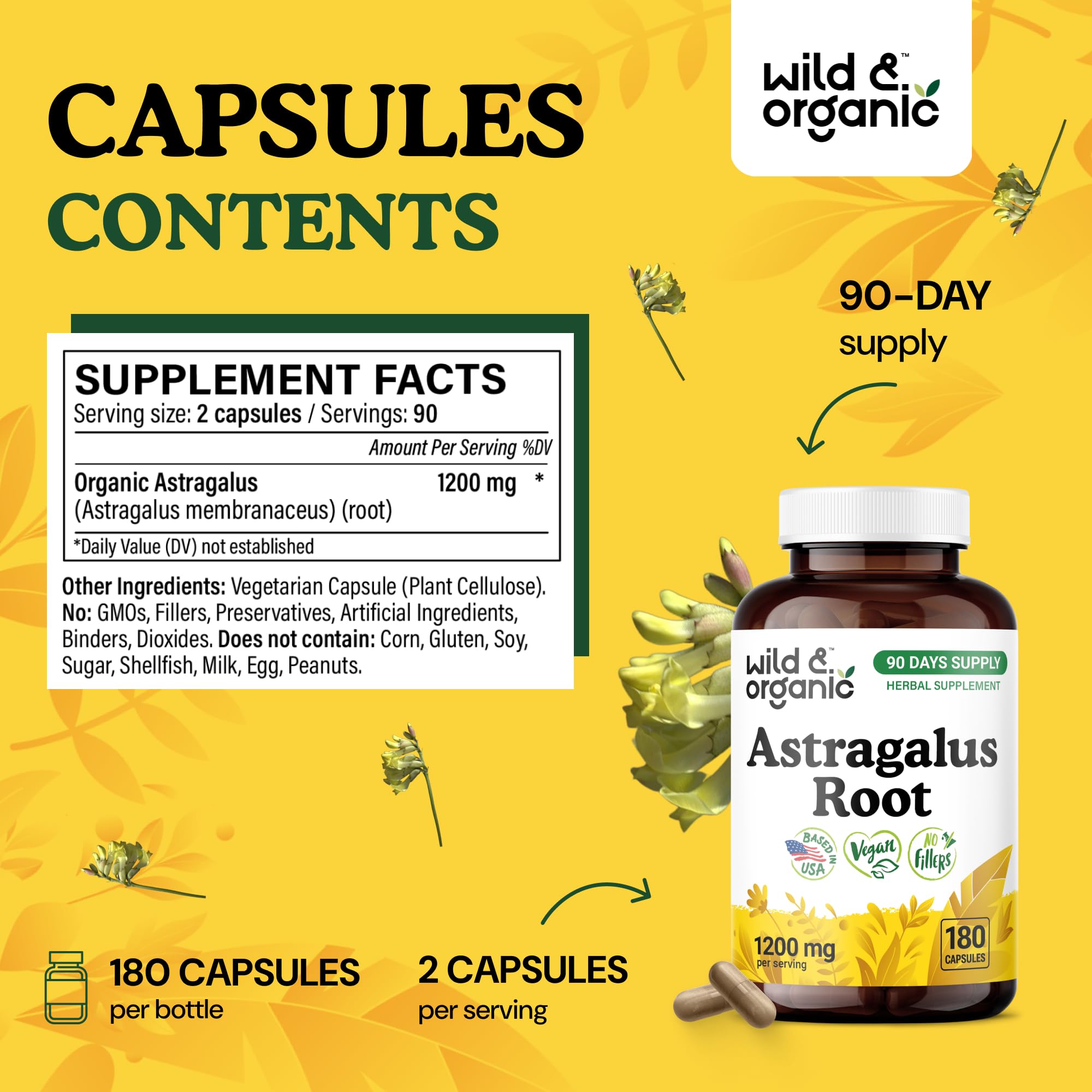 Close-up of astragalus root powder