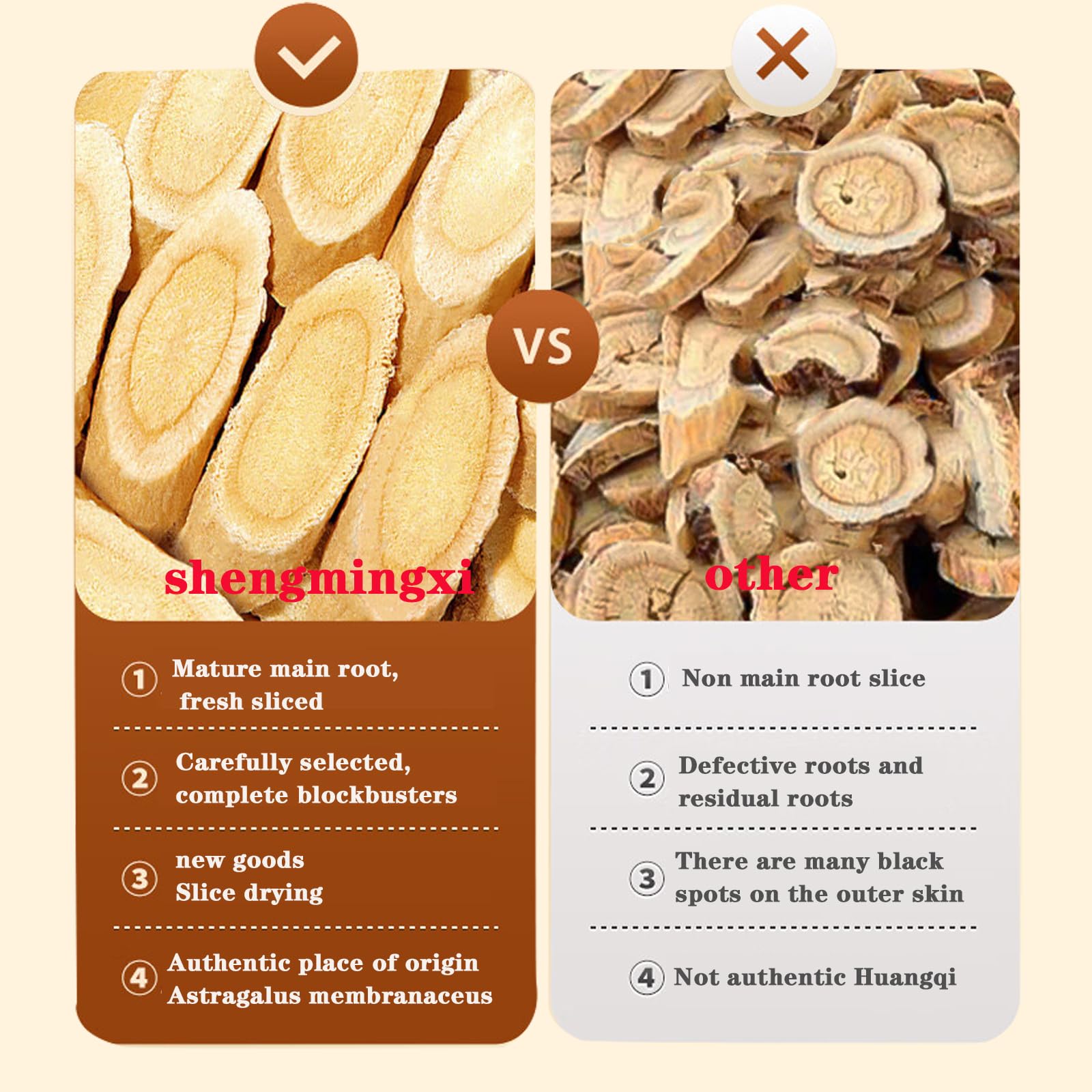 Natural Astragalus slices without additives