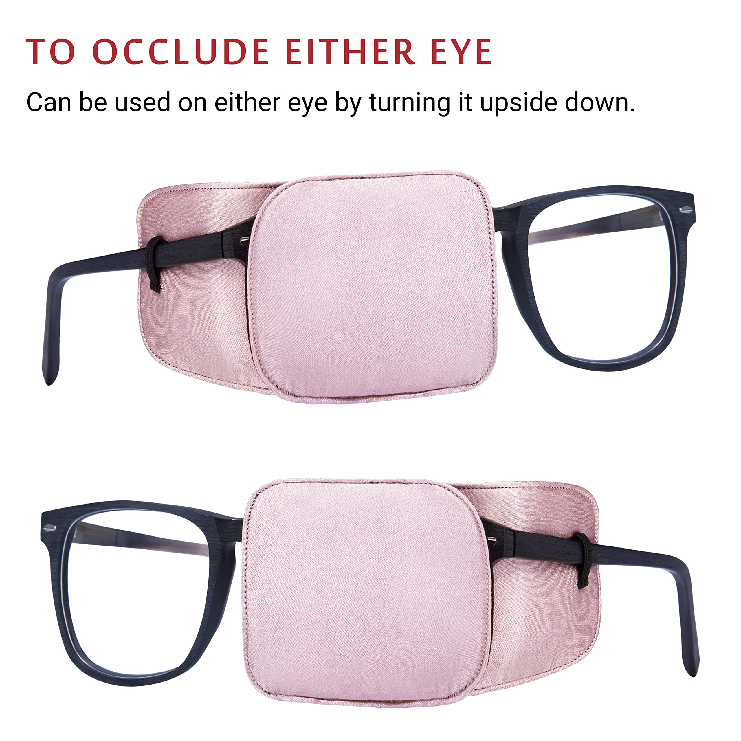 Eye patch can be used on either eye by turning it upside down