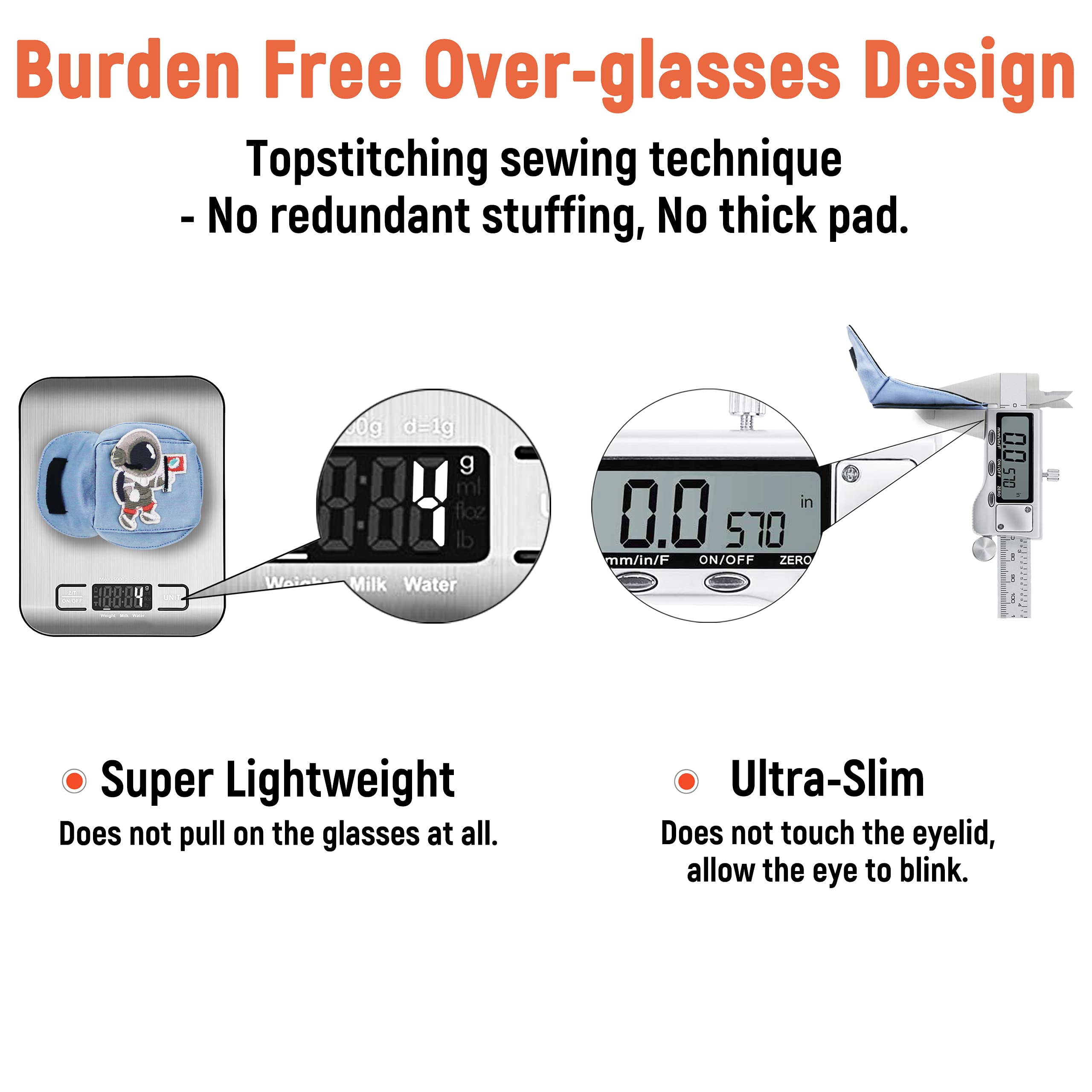 Washable and reusable eye patch with no fraying