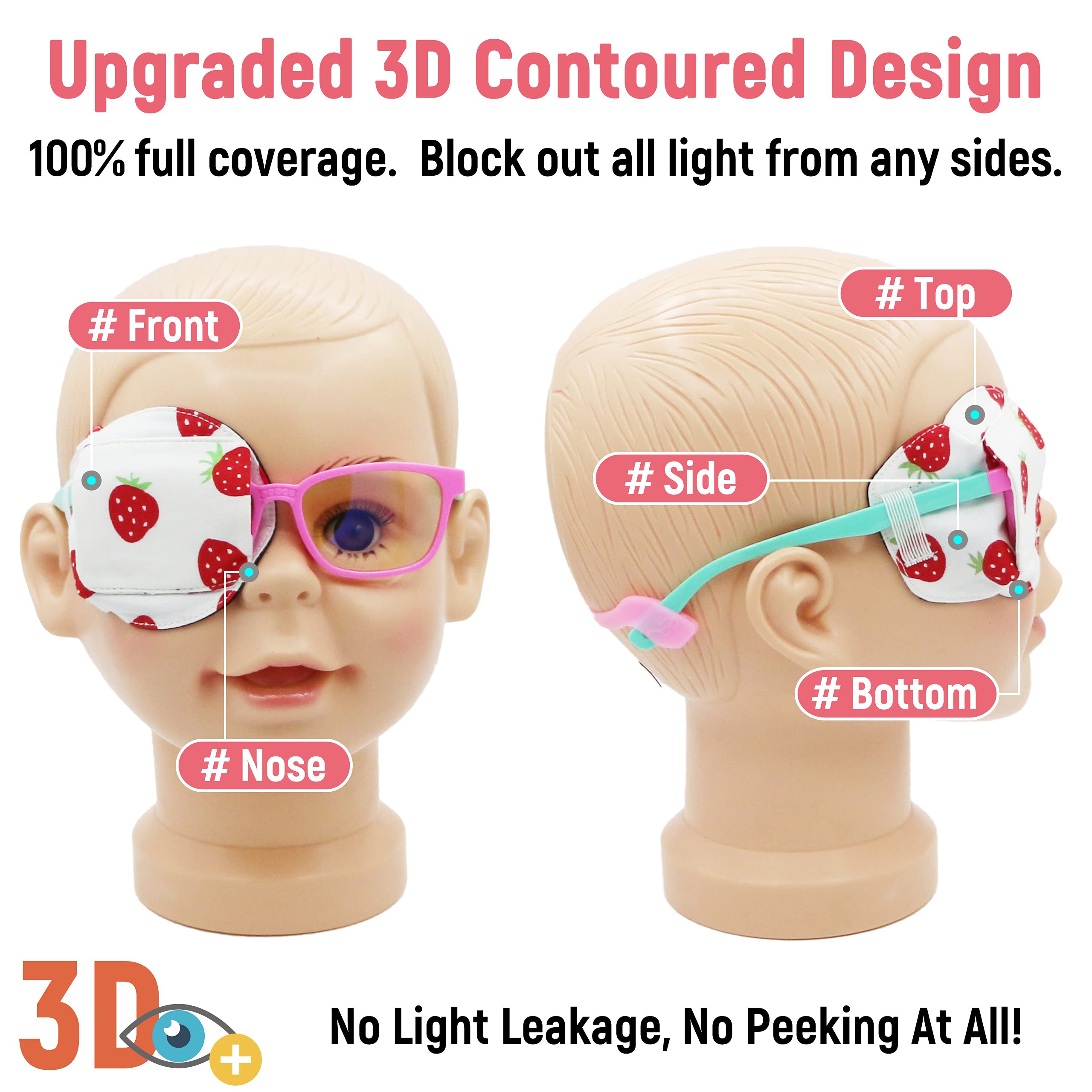 Over-glasses design eye patch for children