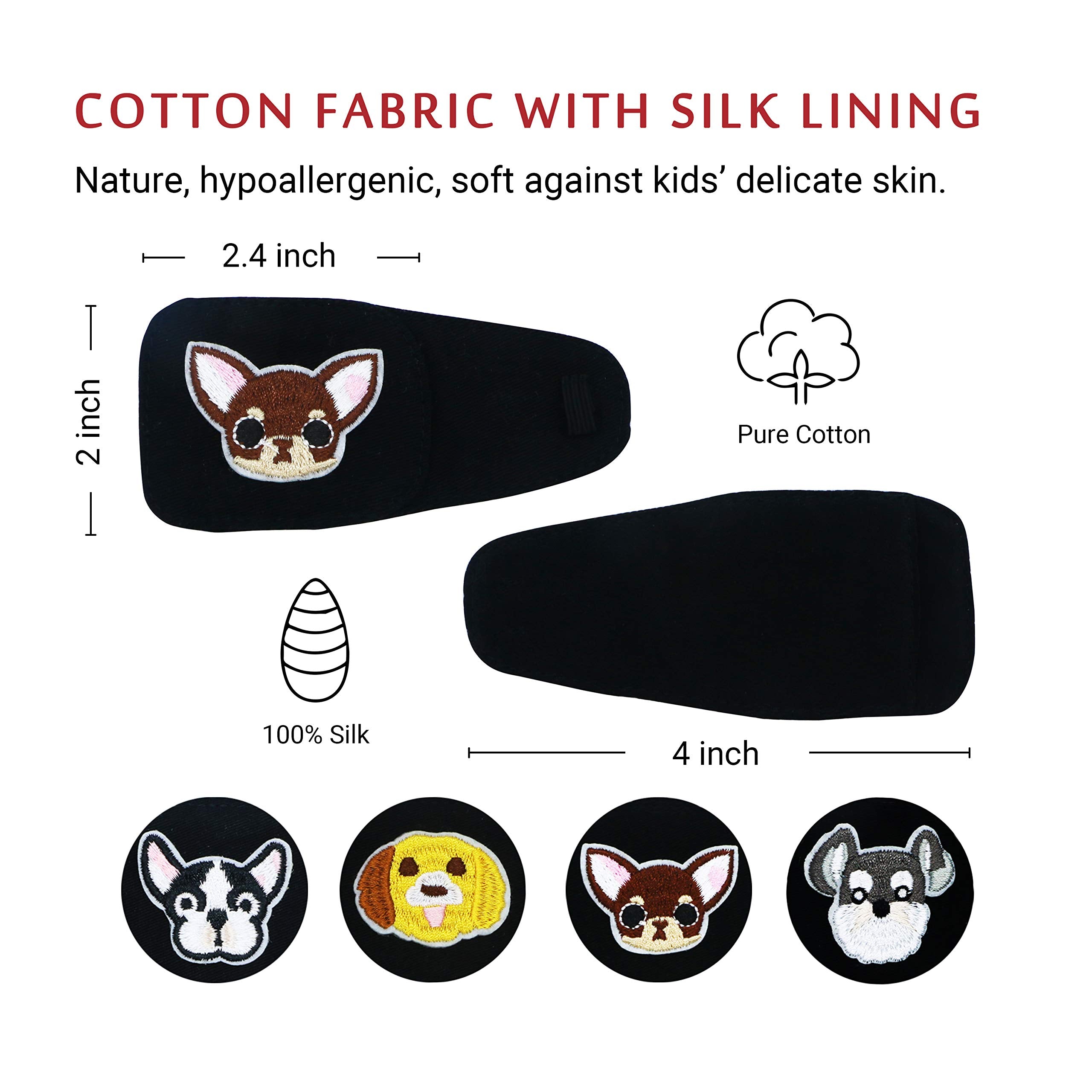 Close-up of the patch showing cotton exterior and silk lining