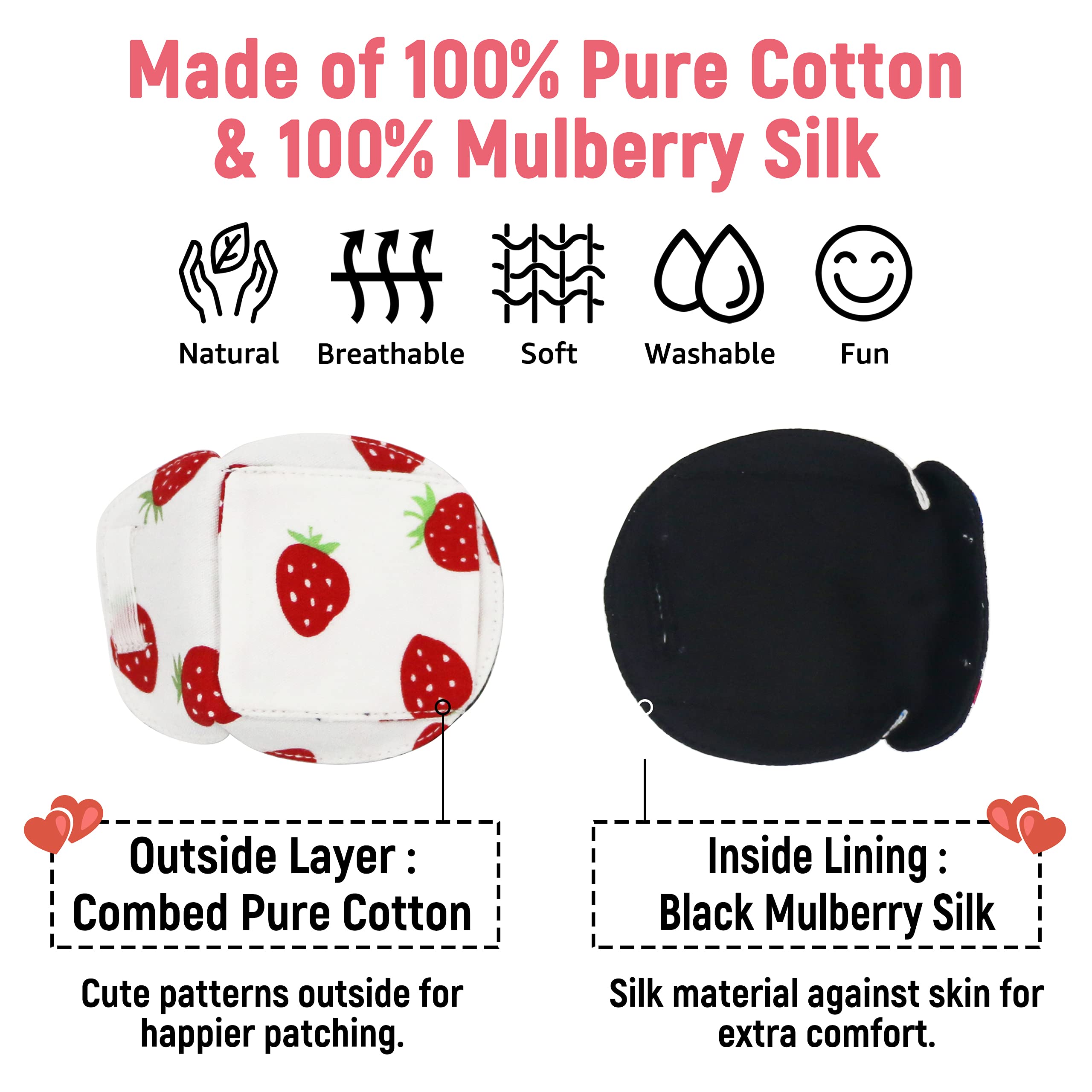 Inner lining: 100% Mulberry silk with breathable cotton