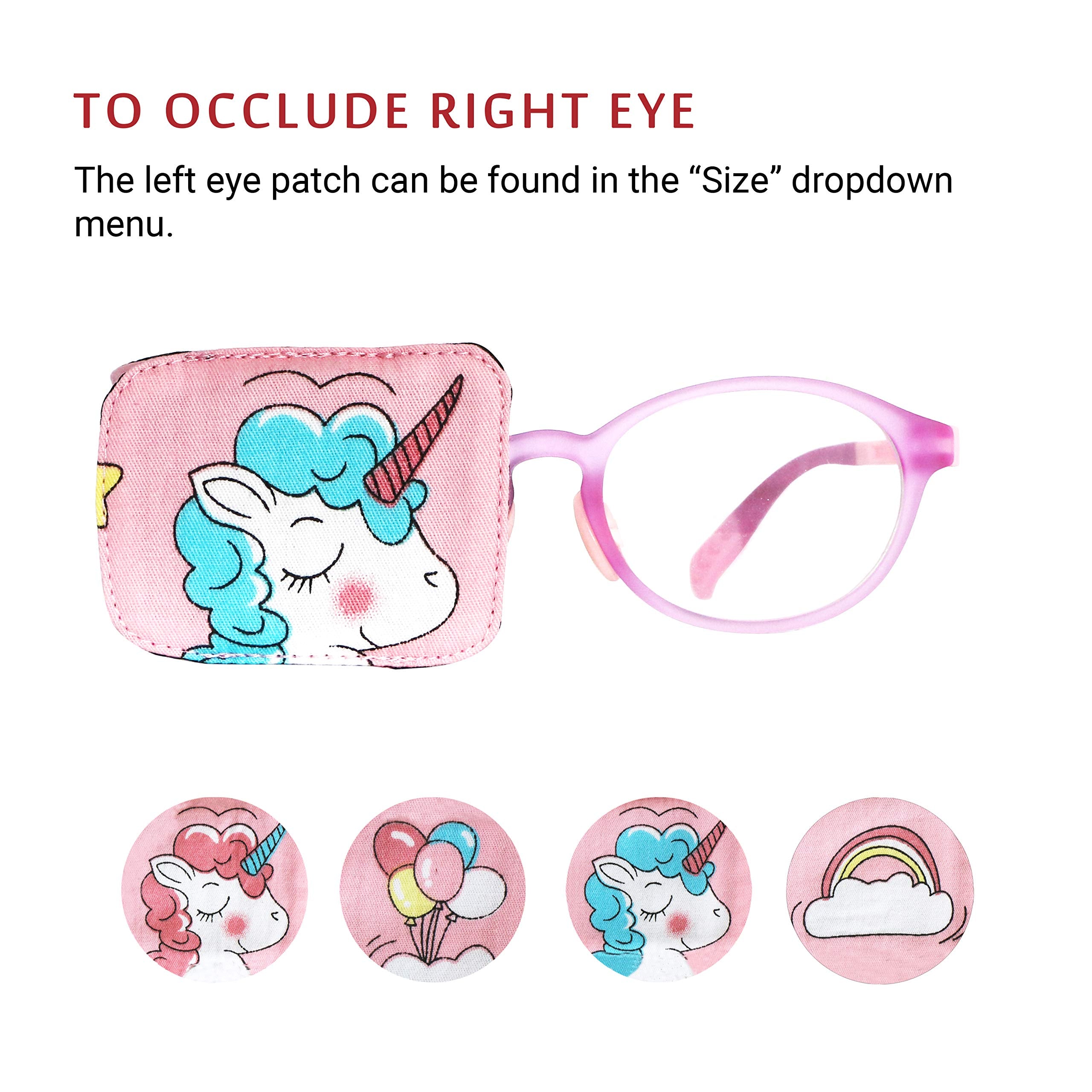 Silk lining detail of Astropic eye patch for kids - blue unicorn