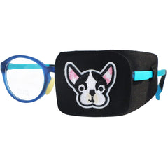 Left-eye patch for kids with cotton exterior and Bulldog style