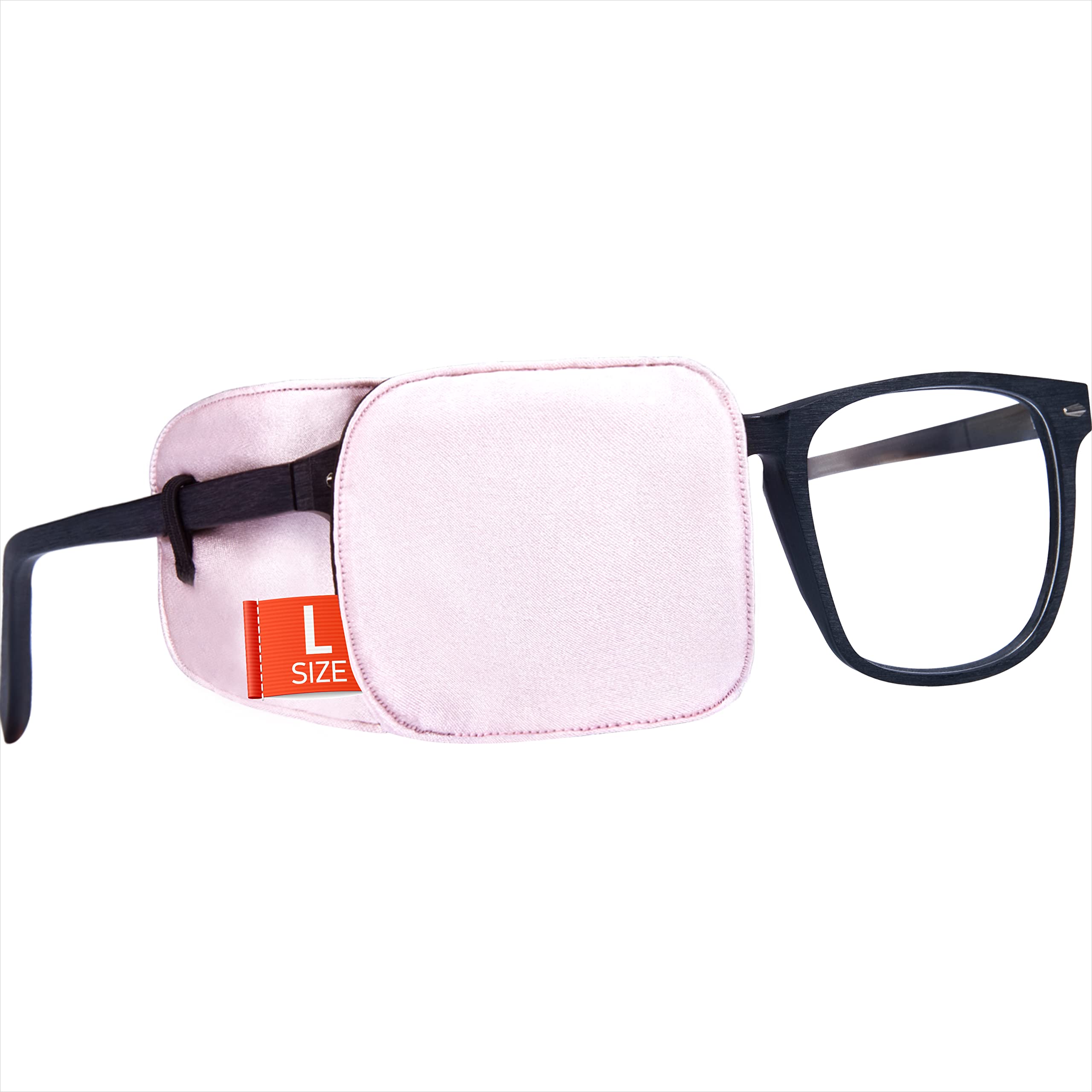 Astropic large silk eye patch in English Rose Pink for oversized glasses