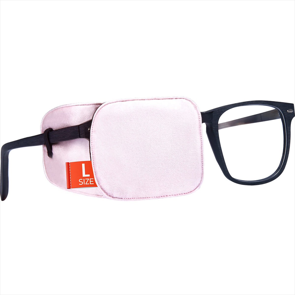 Astropic large silk eye patch in English Rose Pink for oversized glasses
