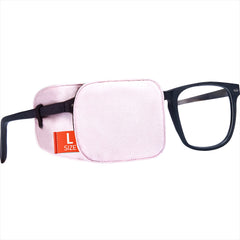 Astropic large silk eye patch in English Rose Pink for oversized glasses