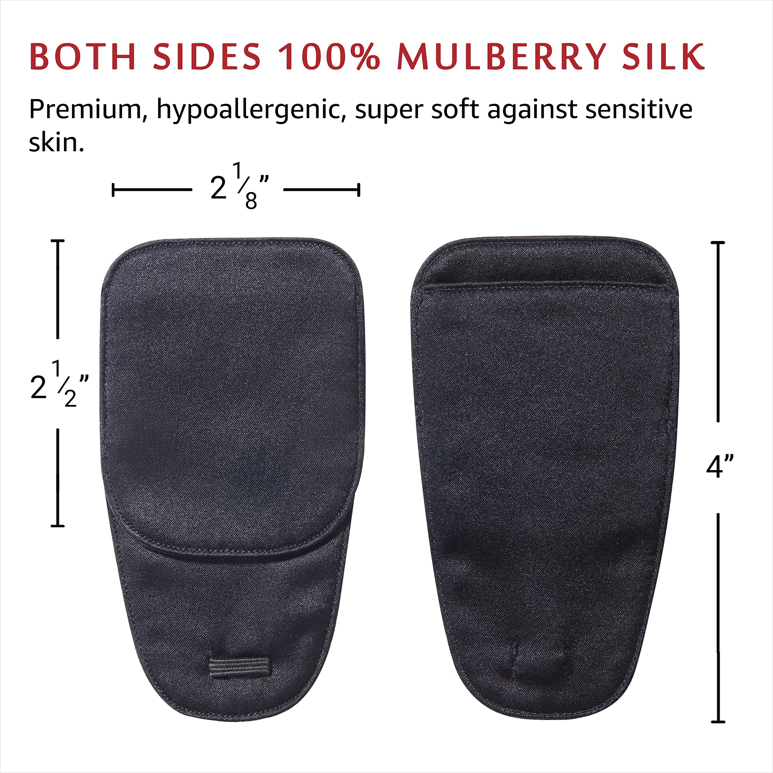 2-pack silk eye patches made from 100% Mulberry silk