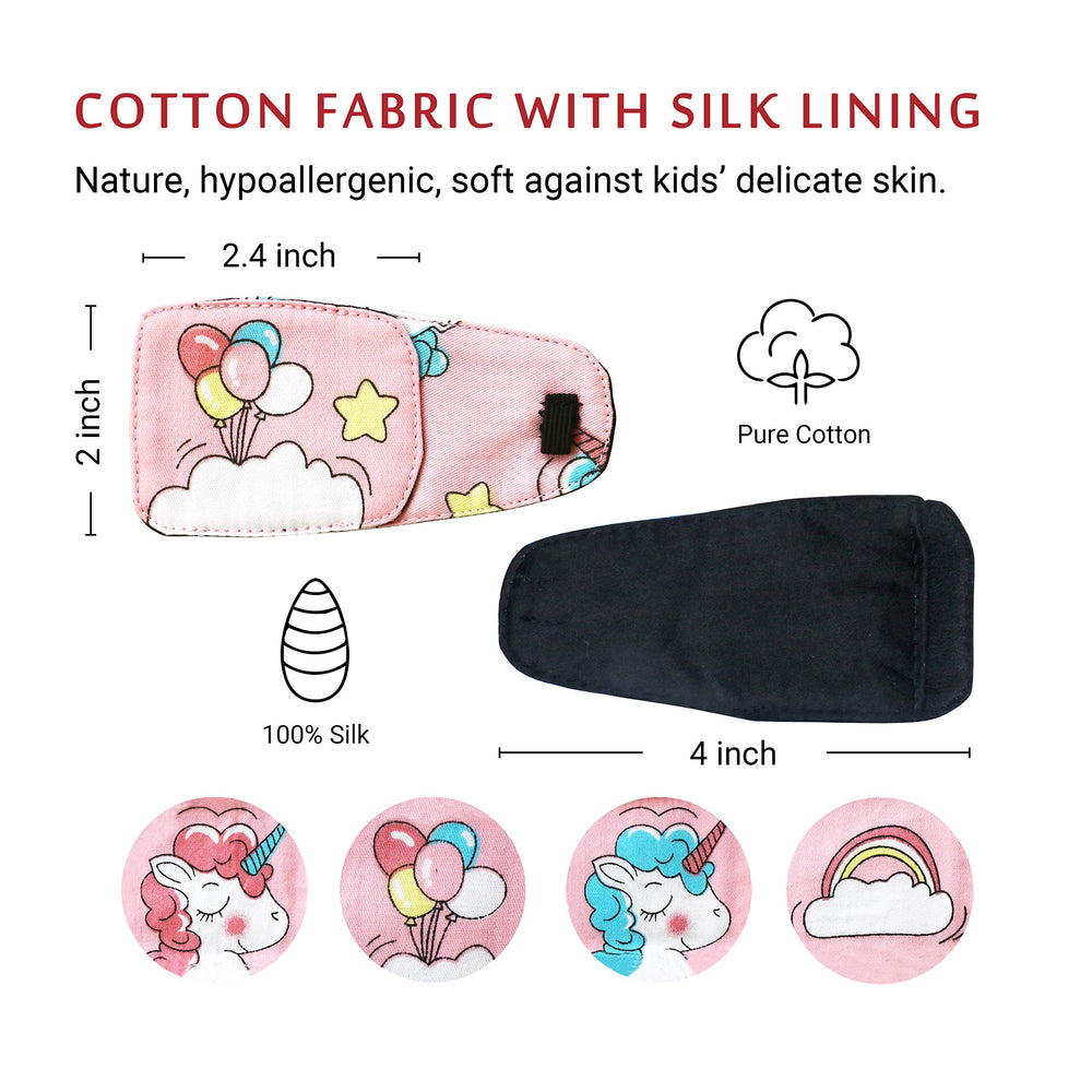 Over-glasses patch for kids, lightweight and soft silk interior